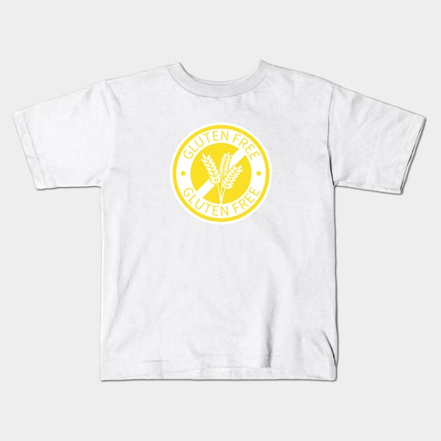 Yellow gluten free logo Kids T-Shirt by Gluten Free Traveller